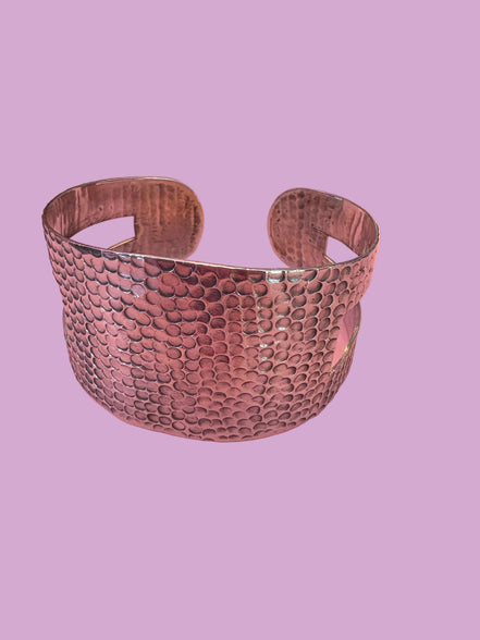 Bracciale Bangle "Croco" in Argento 925 Martellato (Vintage inizio Anni '2000)
