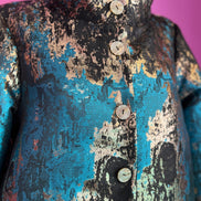 Simone De Beauvoir - Giacca in broccato color oro, turchese e nero