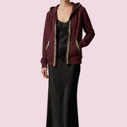 Felpa CHANELLINA : Felpa burgundy con passamaneria Couture