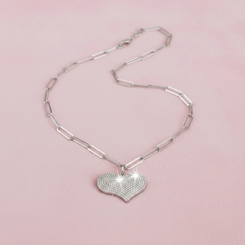 LUCE - collana con cuore di zirconi