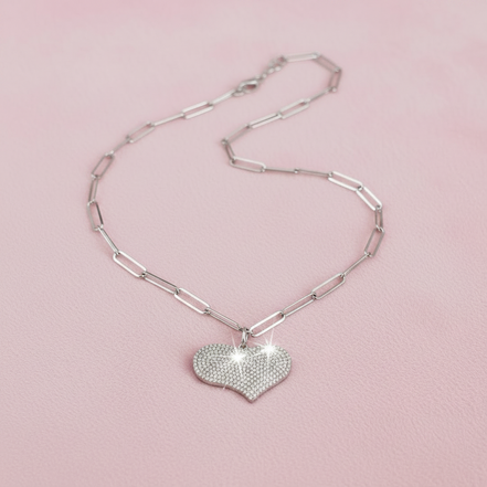 LUCE - collana con cuore di zirconi