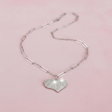LUCE - collana con cuore di zirconi