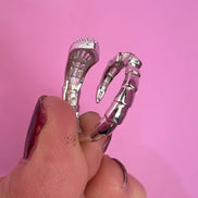 Anello WHITE SNAKE in Argento 925 rodiato con zirconi
