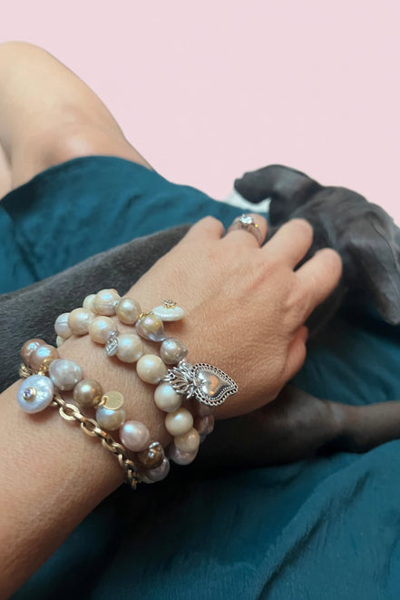 Bracciale Bisette -JAIPUR perle  con charm PERLA