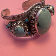 Bracciale collezione ETNICA -   Bangle. Argento 925 con turchesi