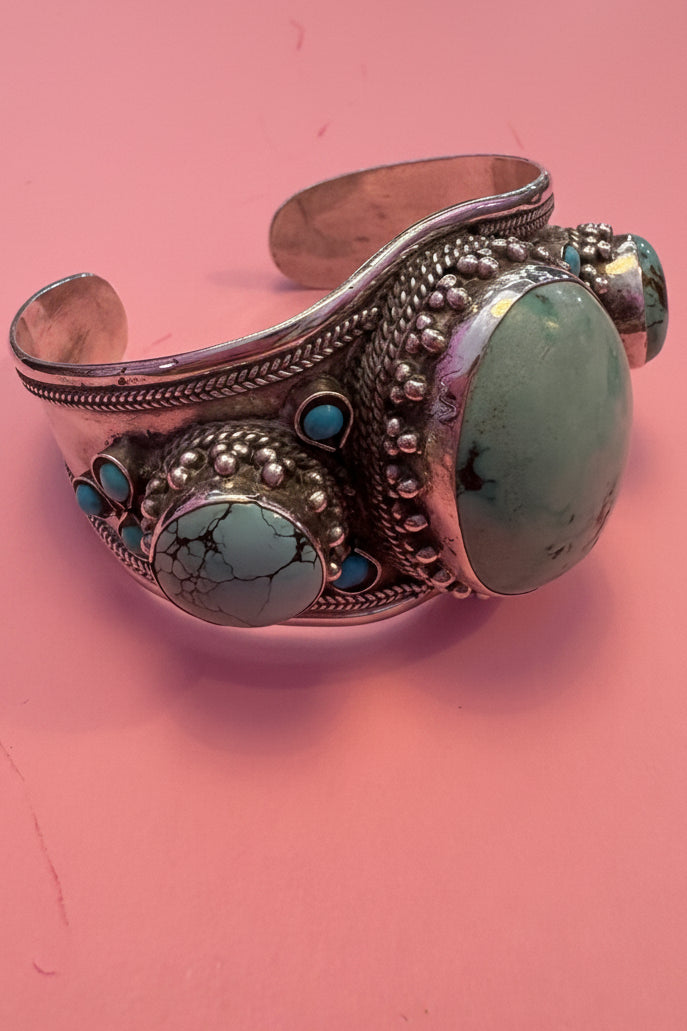 Bracciale collezione ETNICA -   Bangle. Argento 925 con turchesi