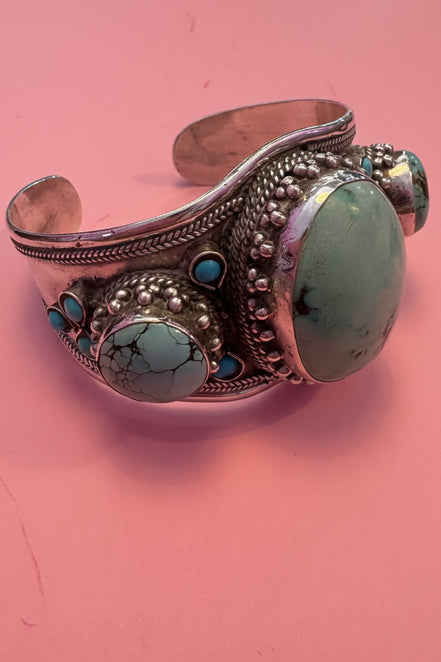 Bracciale collezione ETNICA -   Bangle. Argento 925 con turchesi