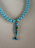 Collana OCEANO - Turchese  mm 8 - chiusura gioiello argento 925 - cm 45  pesce snodato smalto turchese