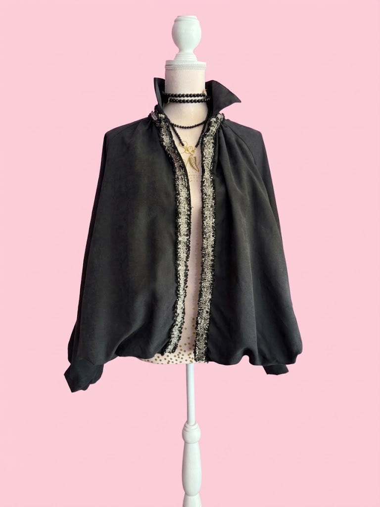 CHANELLINA bomber senza tasche : bomber a palloncino con passamaneria Couture