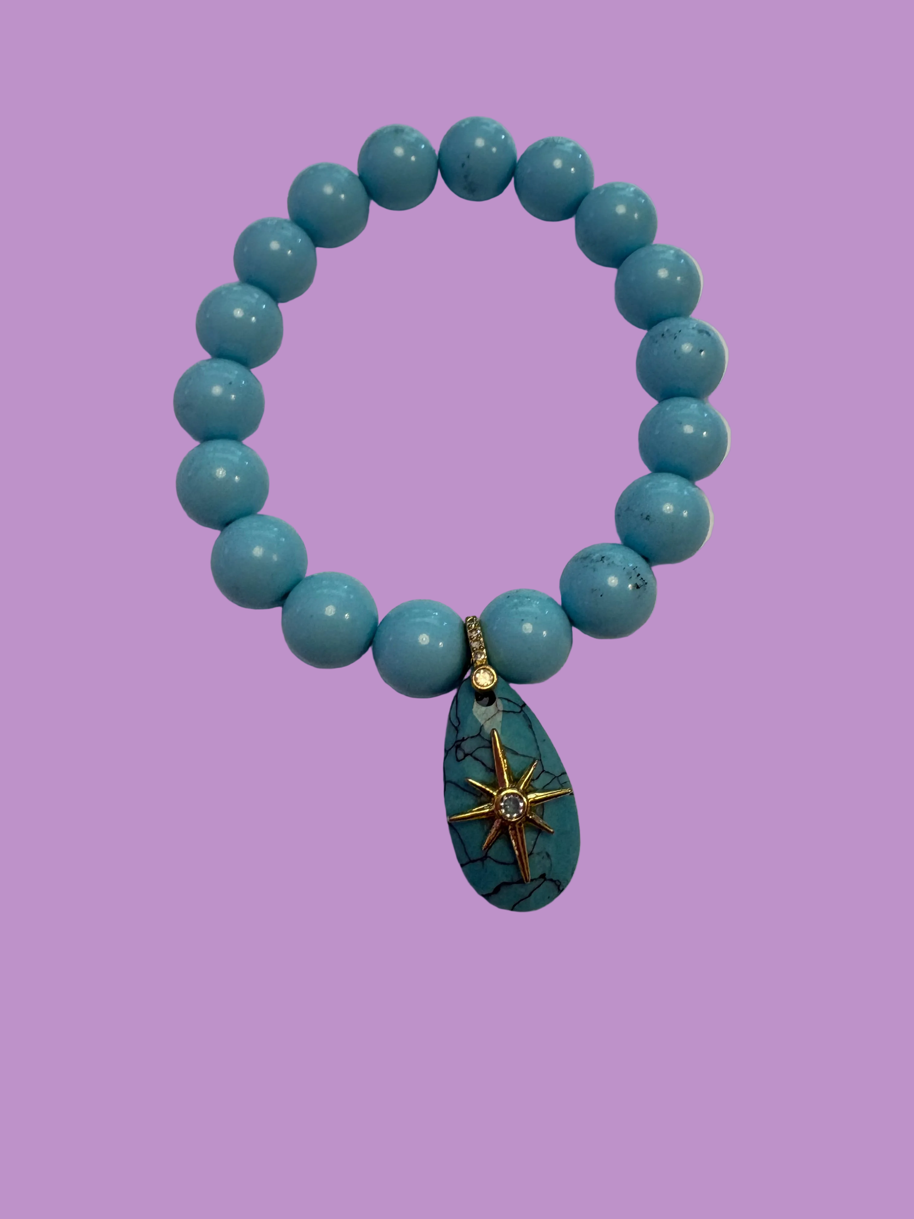 Bracciale Bisette - JAIPUR  OCEANO   turchese con charm turchese stella