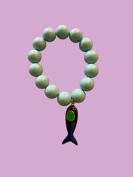 Bracciale Bisette - OCEANO  turchese con charm pesciolino