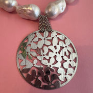Collana con Perle Barocche Coltivate e pendeArgento 925