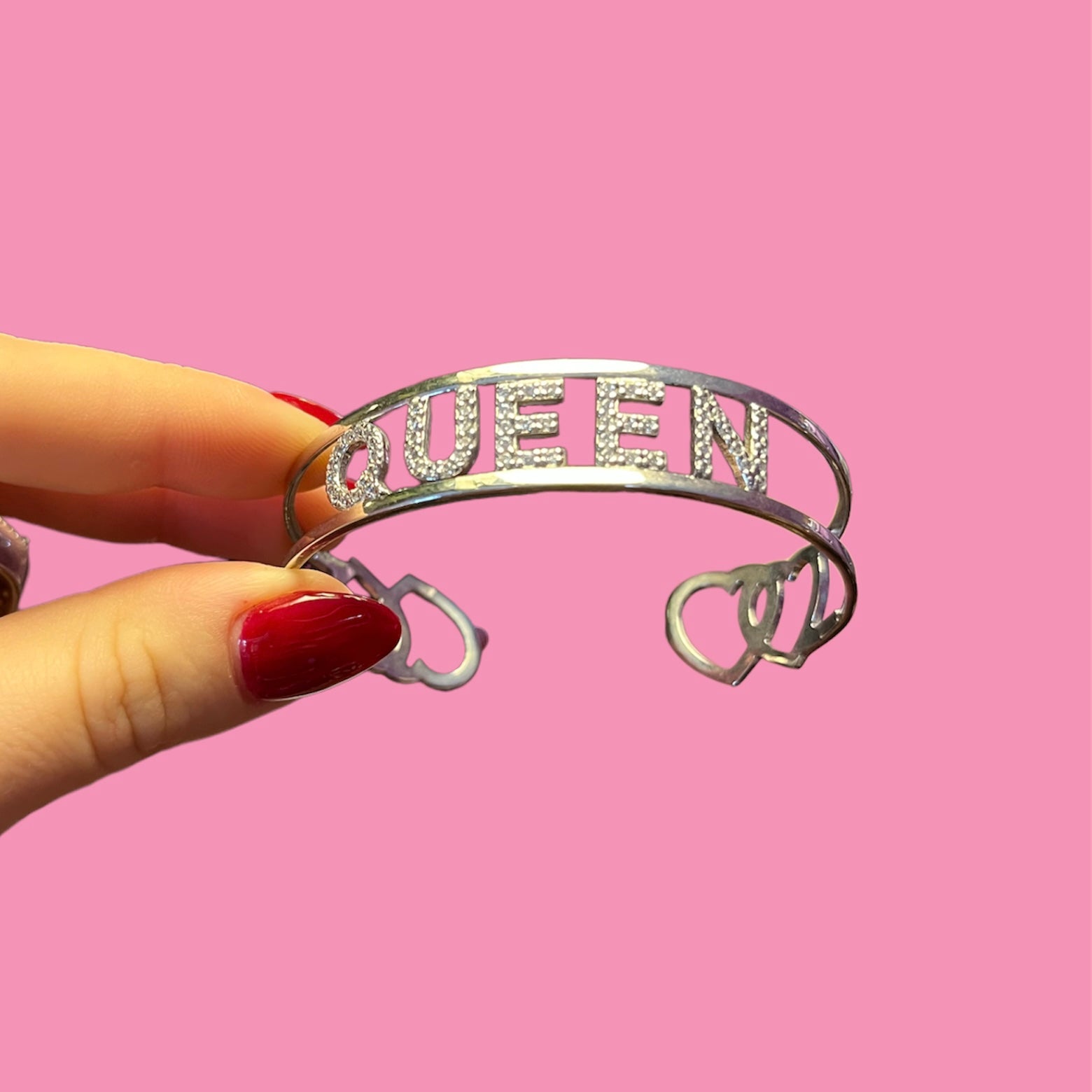 BRACCIALE QUEEN CON ZIRCONI - cuori intrecciati