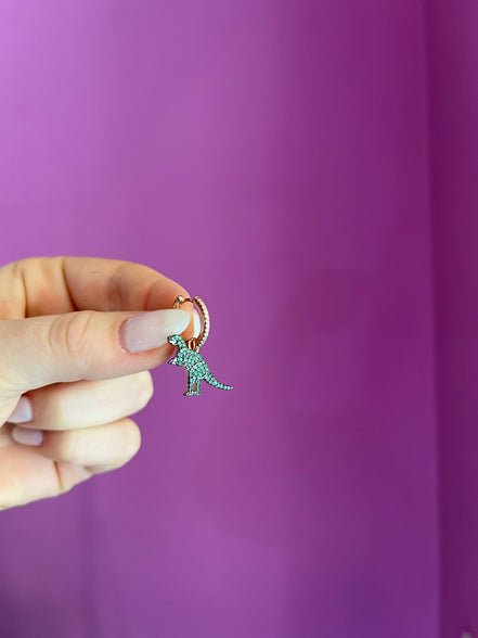Mono orecchino - Dinosauro argento 925 rosé