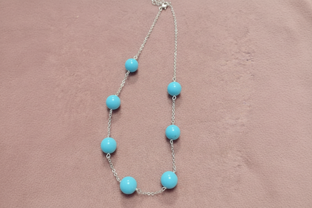 Collezione Oceano  - Collana argento 925 con  7 sfere turchese