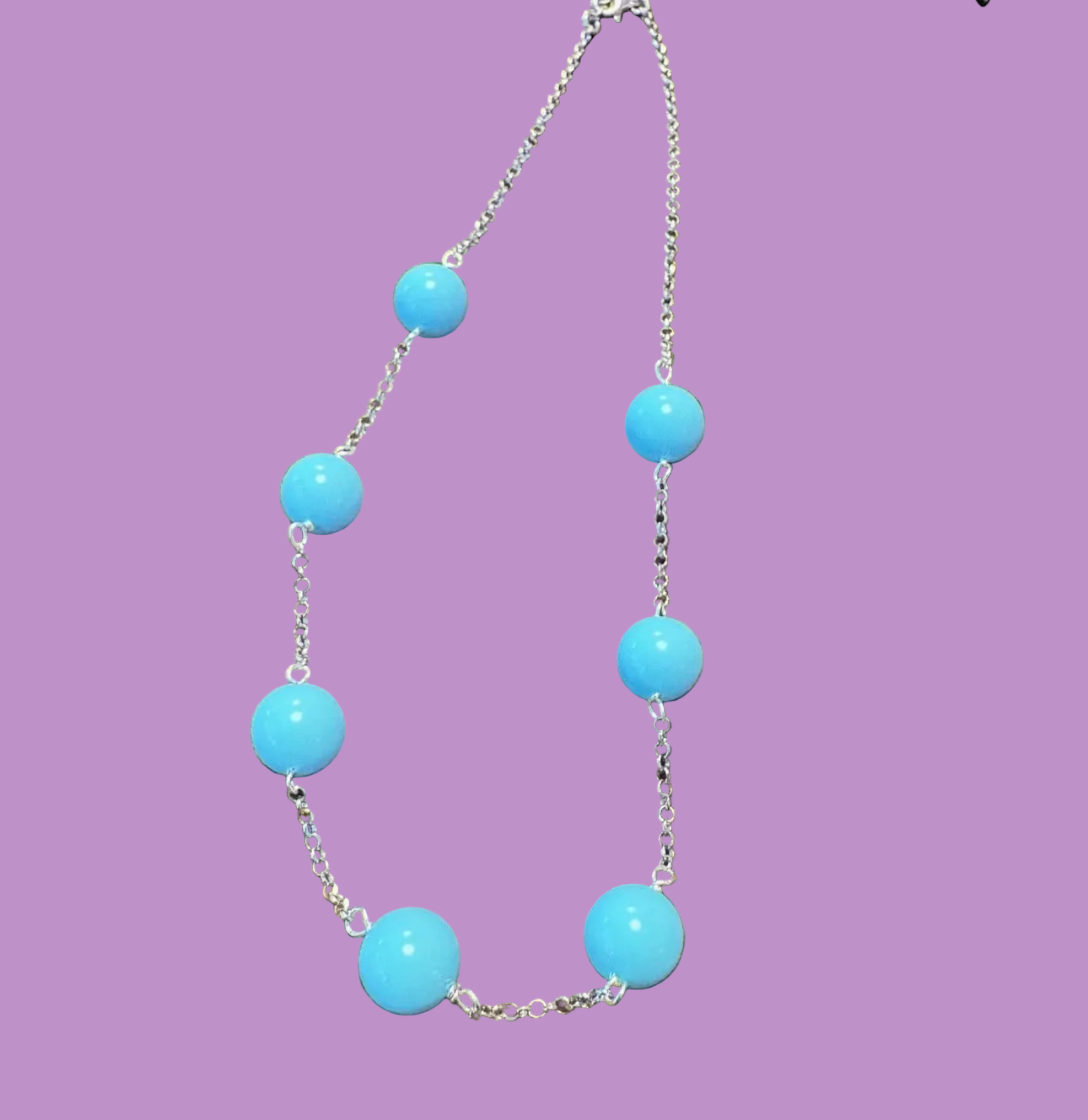 Collezione Oceano  - Collana argento 925 con  7 sfere turchese