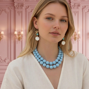 Collana OCEANO - Boules di turchese mm 14