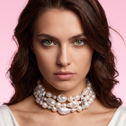 INCANTEVOLE - Chocker in argento 925 con 3 giri perle coltivate barocche