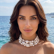 INCANTEVOLE - Chocker in argento 925 con 3 giri perle coltivate barocche