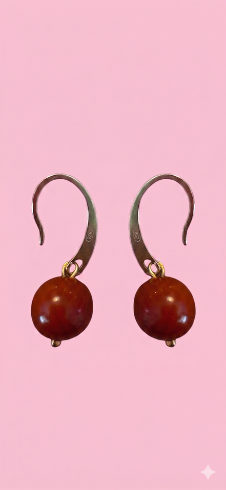 Orecchini  - ICONICI MEDITERRANEO argento 925 placcato oro giallo con CORALLO ROSSO