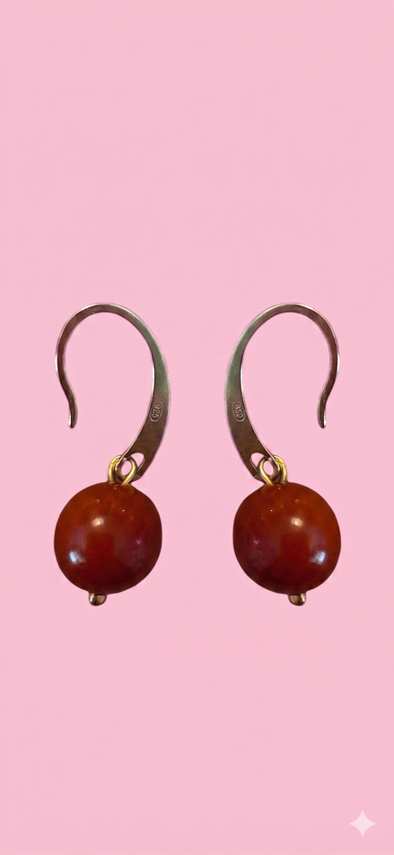 Orecchini  - ICONICI MEDITERRANEO argento 925 placcato oro giallo con CORALLO ROSSO