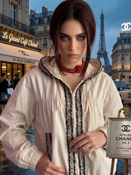 Chanellina rain jacket - giacchina antipioggia con passamaneria