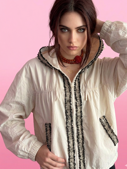 Chanellina rain jacket - giacchina antipioggia con passamaneria