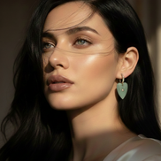 Orecchini  Collezione JAIPUR-  cuore avventurina verde