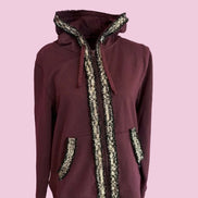 Felpa CHANELLINA : Felpa burgundy con passamaneria Couture