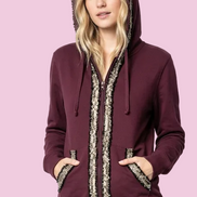 Felpa CHANELLINA : Felpa burgundy con passamaneria Couture