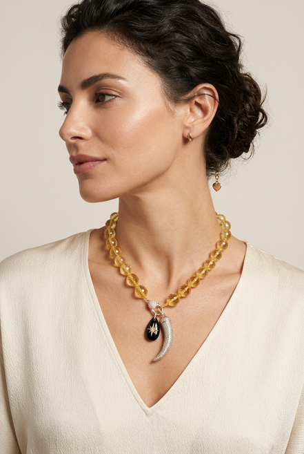 Collana JAIPUR - Quarzo citrino argento 925
