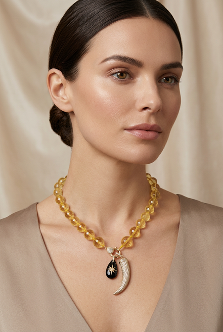 Collana JAIPUR - Quarzo citrino argento 925