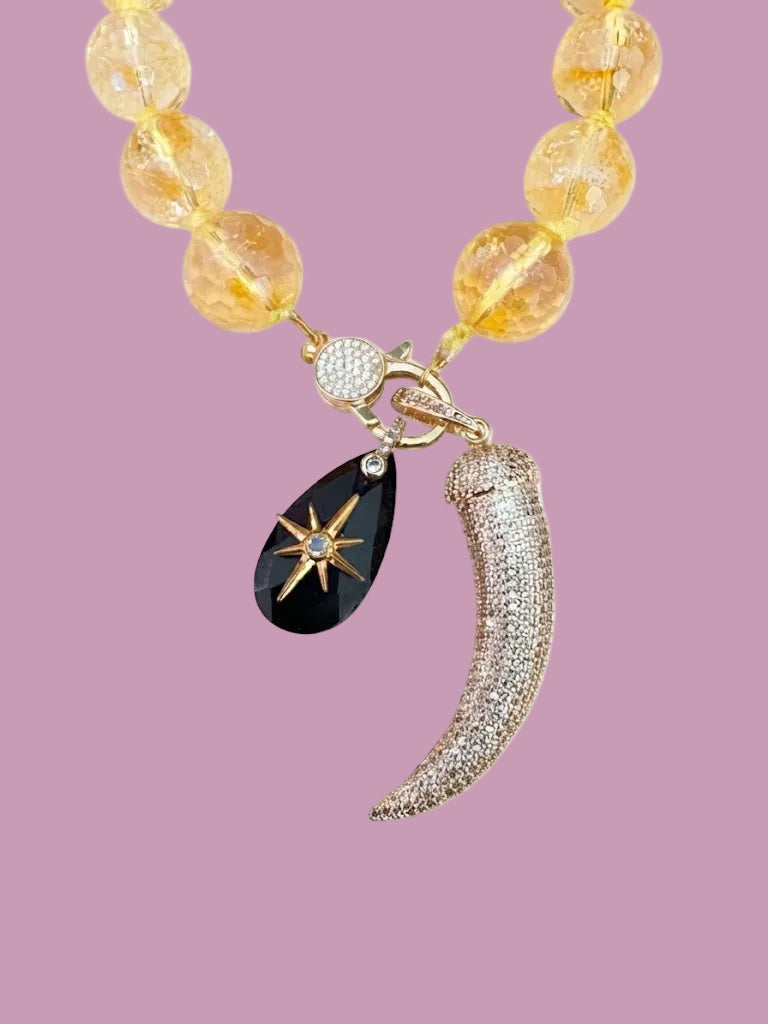Collana JAIPUR - Quarzo citrino argento 925