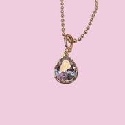 Collana Sfere e Luce - acciaio gold con pendente zircone rimovibile