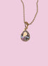 Collana Sfere e Luce - acciaio gold con pendente zircone rimovibile
