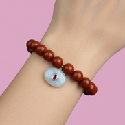 Bracciale Bisette - JAIPUR  Medietrranea  corallo rosso  con charm quarzo rosa