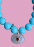 Bracciale Bisette - JAIPUR  OCEANO   turchese  con charm quarzo rosa