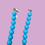 Collana POISSONS - turchese mm 6- chiusura argento 925 -  pesciolino blu smaltato