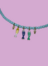 Collana POISSONS - turchese mm 4 - chiusura argento 925 -  5 pesciolini