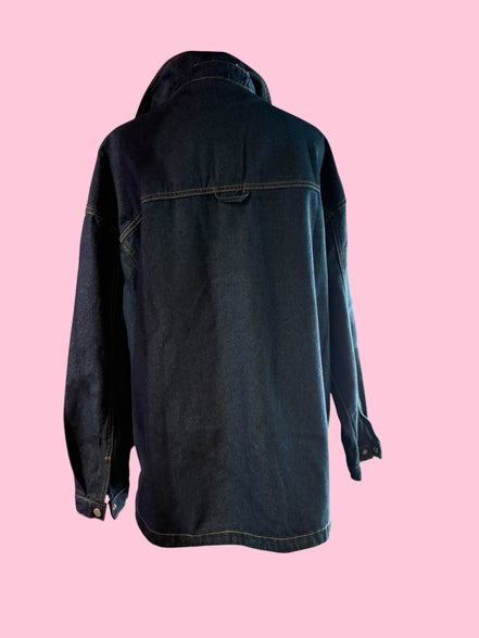 Camicia-giacca Denim- CHANELLINA camicia 100% cotone con passamaneria Couture
