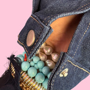 Camicia-giacca Denim- CHANELLINA camicia 100% cotone con passamaneria Couture