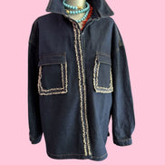 Camicia-giacca Denim- CHANELLINA camicia 100% cotone con passamaneria Couture