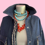 Camicia-giacca Denim- CHANELLINA camicia 100% cotone con passamaneria Couture