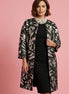 Penelope - Giacca 3/4 in broccato ramage argento e nero