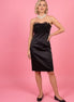 Jane Austen - Abito Bustier in raso nero con decorazione ricamo
