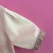 CHANELLINA Knit – Maglioncino a mezza manica con passamaneria Couture applicata a mano