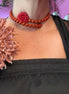 INCANTEVOLE -  MEDITERRANEA Chocker  contrarie’  1 giro corallo rosso con rosa