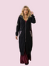 Felpa lunga Gioiello : cappottino Oversize nero con Ricami in Paillettes e Cristalli – Lusso Couture