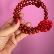 INCANTEVOLE -  MEDITERRANEA Chocker  contrarie’  1 giro corallo rosso con rosa