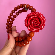 INCANTEVOLE -  MEDITERRANEA Chocker  contrarie’  1 giro corallo rosso con rosa